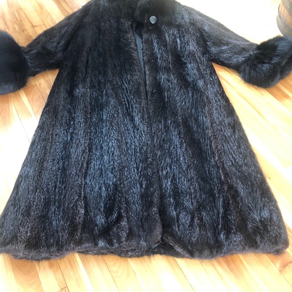 Real Long, extraordinary, fur fox and nutria coat, Size L , like new - Picture 12 of 14